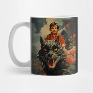 Country Boy Dreaming of Cat Dragons - Vintage Design Mug